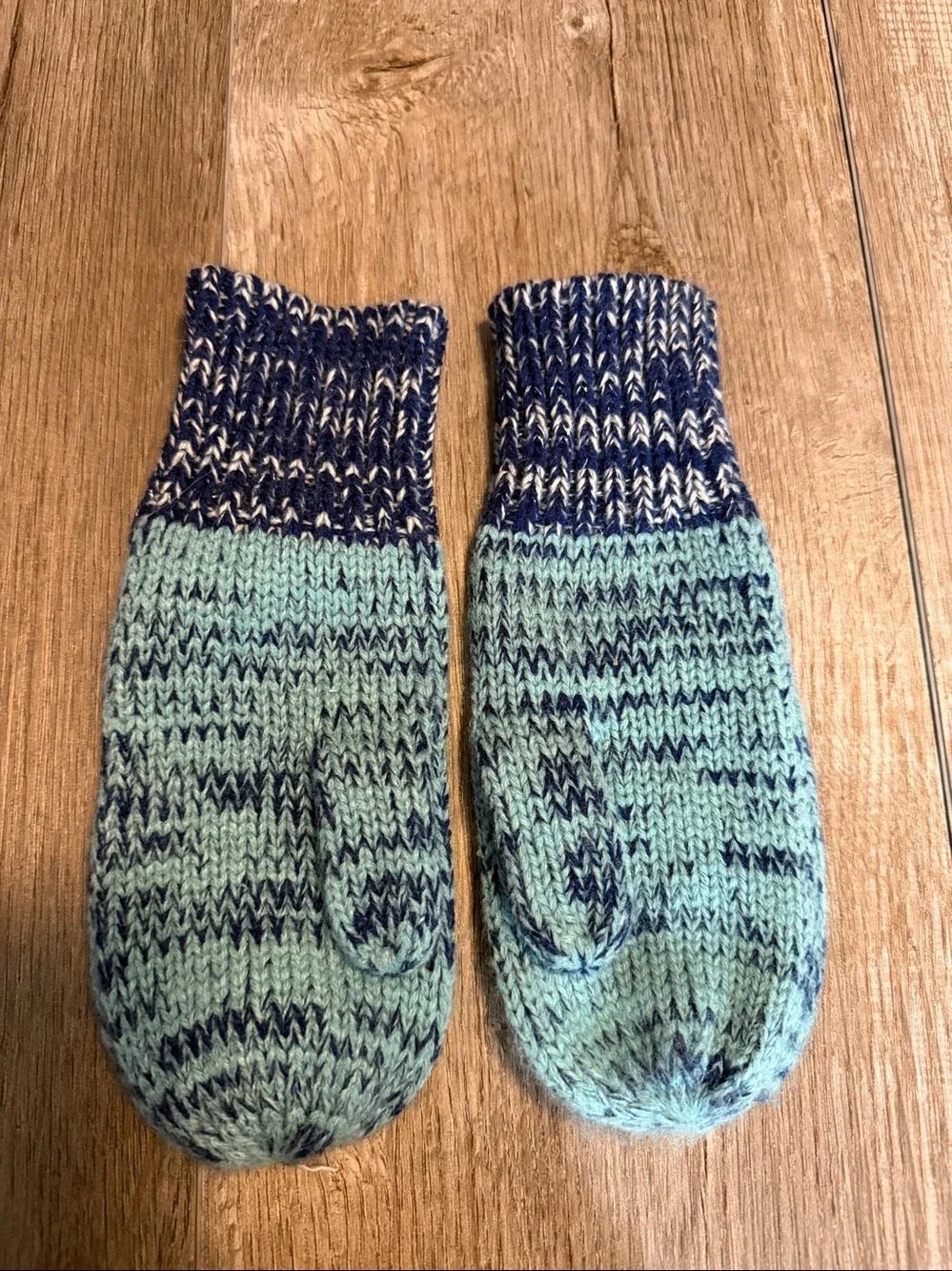 Under Armour Knit Blue Green Marled Kids Mittens